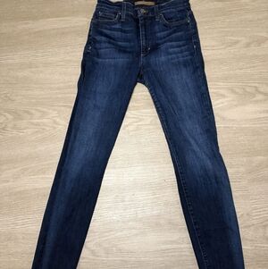 Joe's Jeans The Charlie High Rise Skinny dark wash blue stretch denim. 
